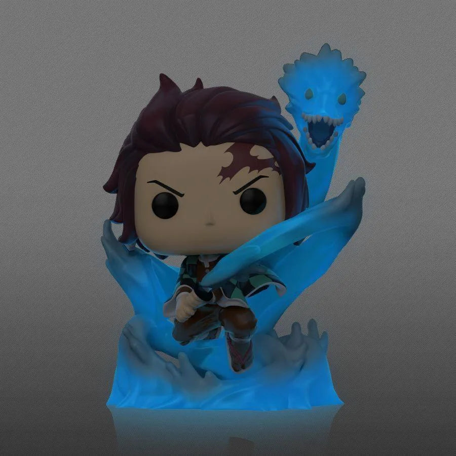 FUN49680 Demon Slayer - Tanjiro with Dragon US Exclusive Glow Translucent Pop! Vinyl [RS] - Funko - Titan Pop Culture