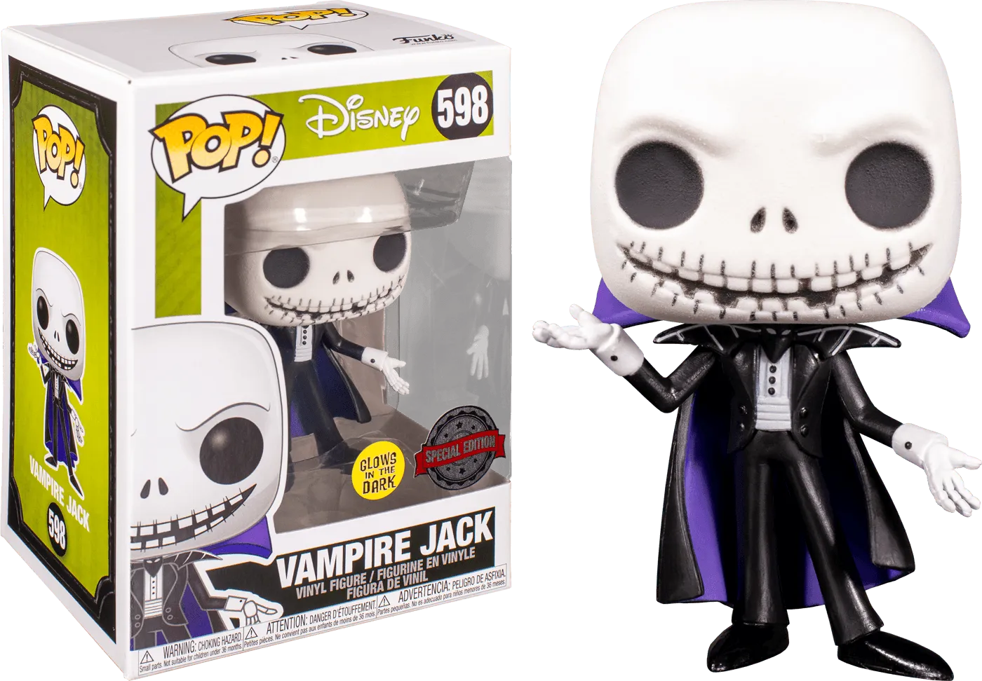 FUN50347 The Nightmare Before Christmas - Jack Vampire Glow US Exclusive Pop! Vinyl [RS] - Funko - Titan Pop Culture