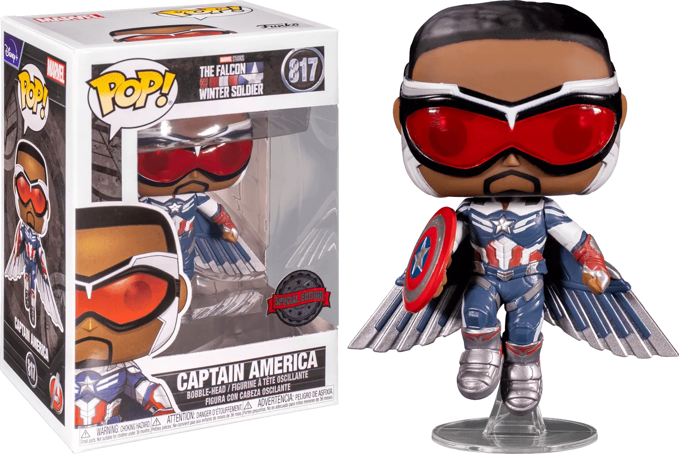 FUN51649 The Falcon and the Winter Soldier - Captain America Flying US Exclusive Pop! Vinyl [RS] - Funko - Titan Pop Culture