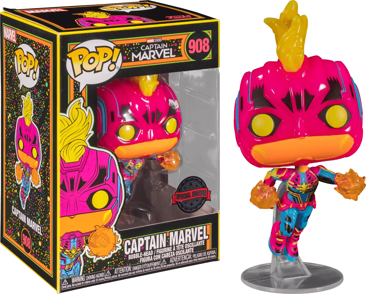 FUN55213 Captain Marvel (comics) - Captain Marvel Blacklight US Exclusive Pop! Vinyl [RS] - Funko - Titan Pop Culture