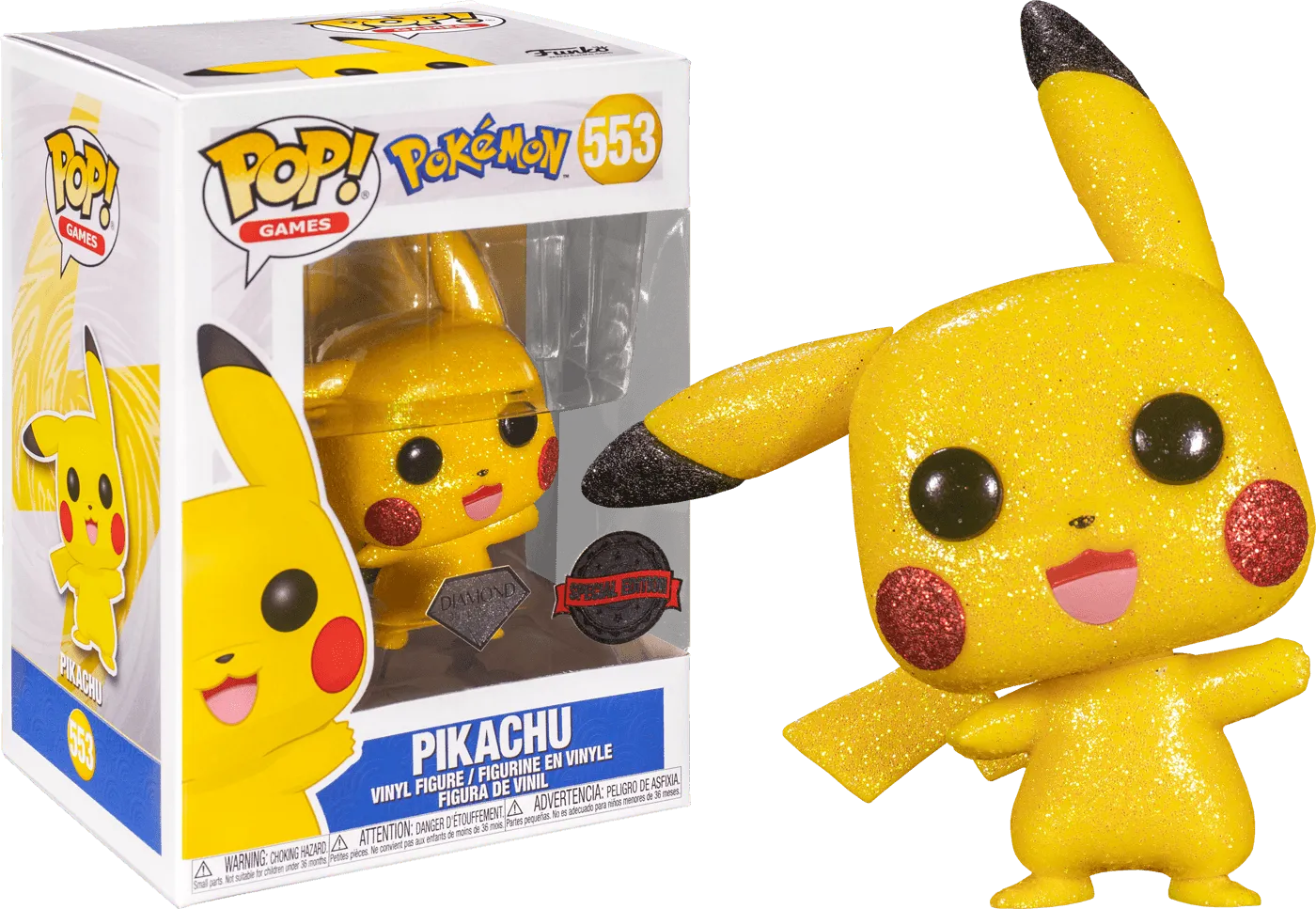 FUN56043 Pokemon - Pikachu Waving Diamond Glitter US Exclusive Pop! Vinyl [RS] - Funko - Titan Pop Culture