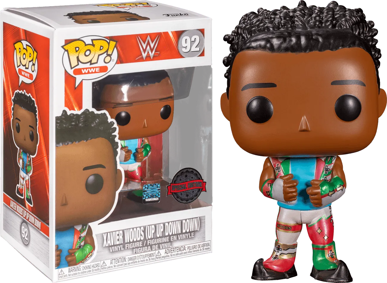 FUN56752 WWE - Xavier Woods Up Up Down Down Metallic US Exclusive Pop! Vinyl [RS] - Funko - Titan Pop Culture