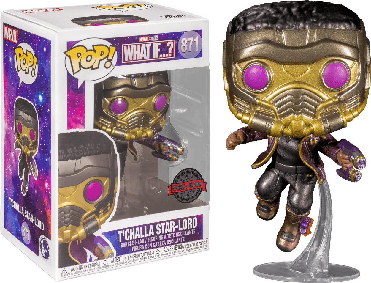 FUN56788 What If - T'Challa Star-Lord Metallic US Exclusive Pop! Vinyl [RS] - Funko - Titan Pop Culture