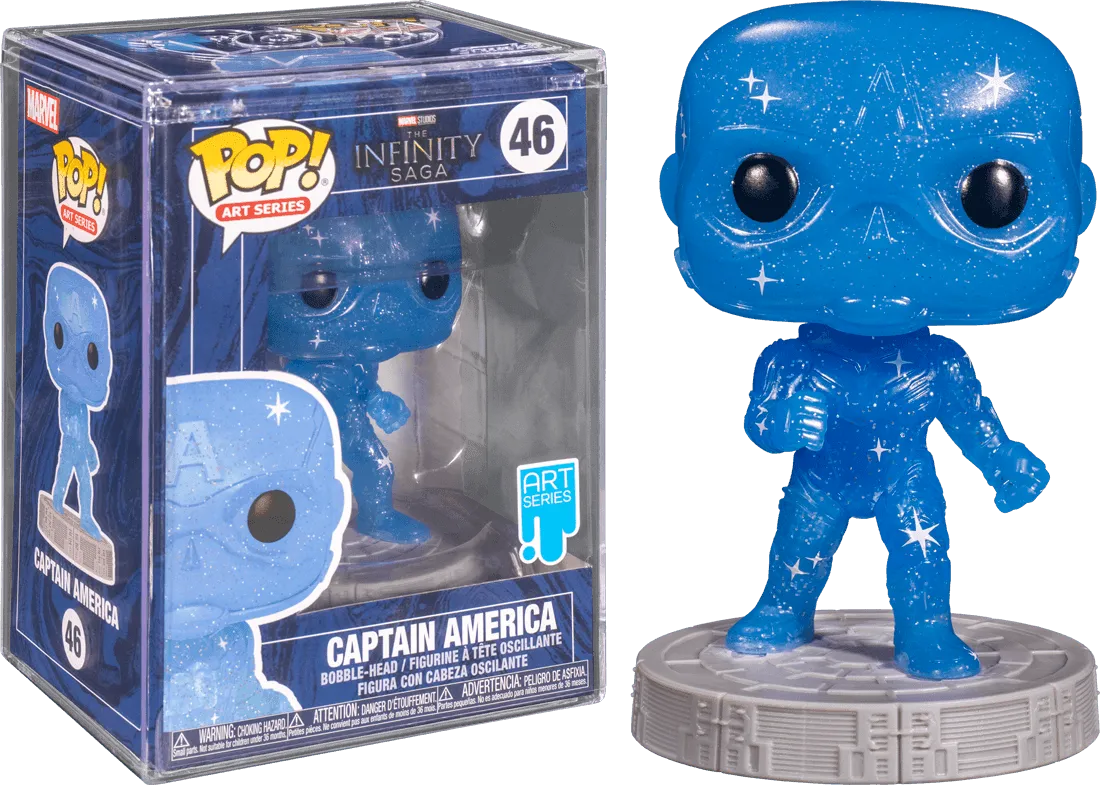 FUN57614 Avengers - Captain America Infinity Saga Blue (Artist) Pop! Vinyl with Protector - Funko - Titan Pop Culture