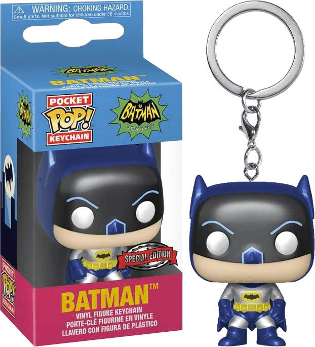 FUN57692 Batman (1966) - Batman Metallic US Exclusive Pocket Pop! Keychain [RS] - Funko - Titan Pop Culture