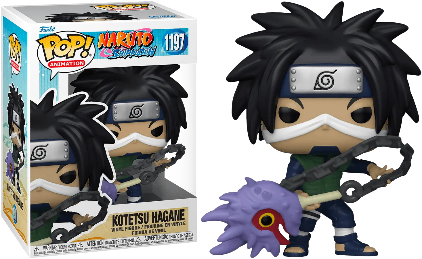 FUN58007 Naruto: Shippuden - Kotetsu Hagane with Weapon Pop! Vinyl - Funko - Titan Pop Culture