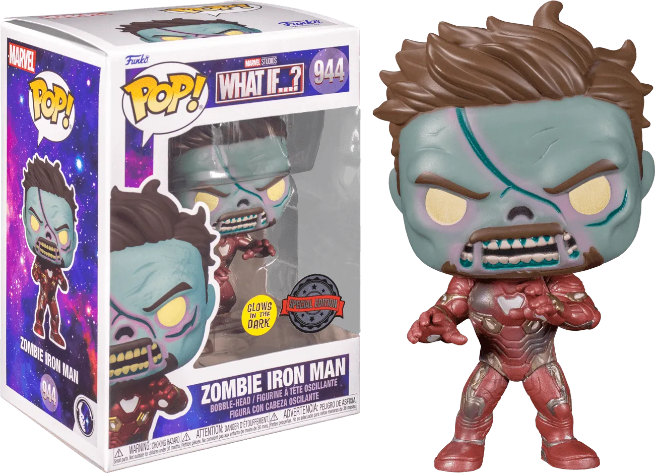FUN58178 What If - Zombie Iron Man Glow US Exclusive Pop! Vinyl [RS] - Funko - Titan Pop Culture