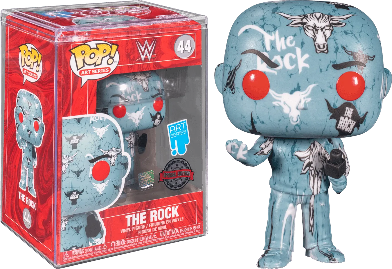 FUN59560 WWE - The Rock (Artist Series) US Exclusive Pop! Vinyl [RS] with Protector - Funko - Titan Pop Culture