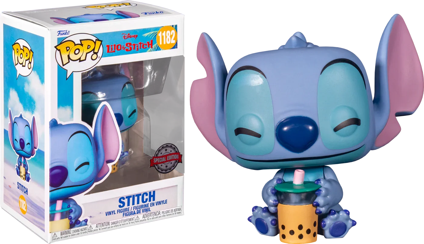 FUN61017 Lilo and Stitch - Stitch with Boba Tea US Exclusive Pop! Vinyl [RS] - Funko TBA - Titan Pop Culture