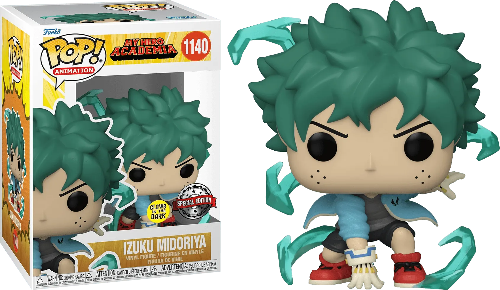 FUN62335 My Hero Academia - Izuku Midoriya (Deku) with Gloves Glow US Exclusive Pop! Vinyl - Funko - Titan Pop Culture