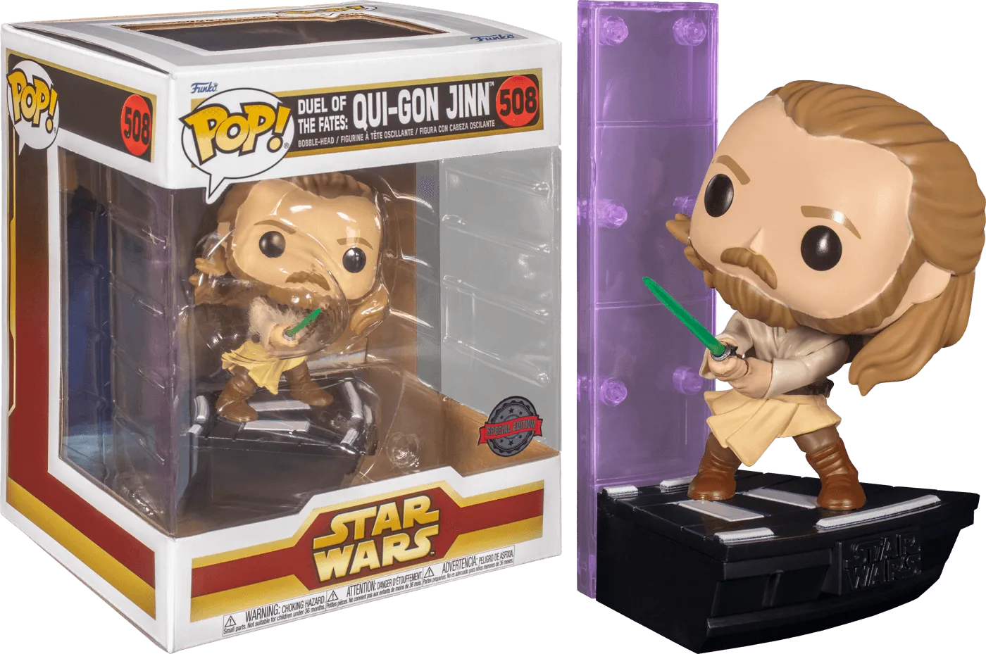 FUN63196 Star Wars - Duel of the Fates: Qui-Gon Jin US Exclusive Pop! Deluxe [RS] - Funko - Titan Pop Culture
