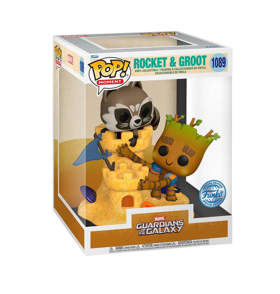 FUN65029 Marvel - Rocket & Groot Beach Day US Exclusive Pop! Moment [RS] - Funko - Titan Pop Culture