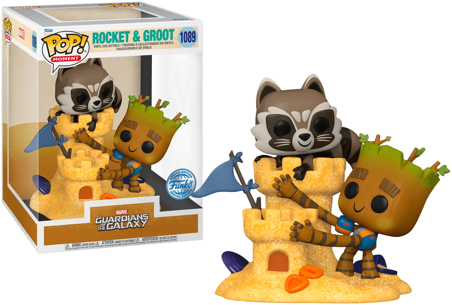 FUN65029 Marvel - Rocket & Groot Beach Day US Exclusive Pop! Moment [RS] - Funko - Titan Pop Culture