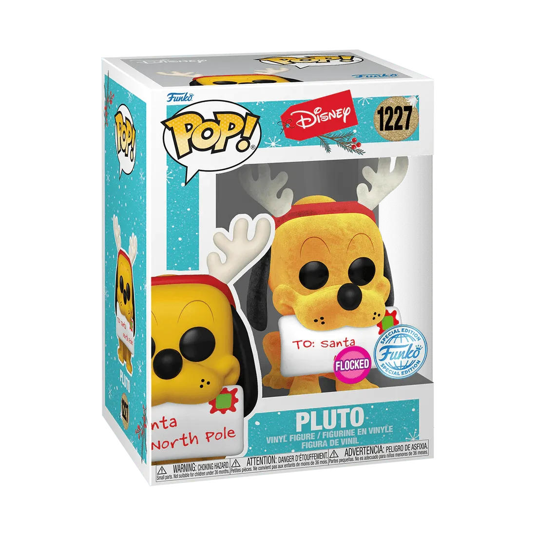 FUN66369 Disney - Pluto Holiday US Exclusive Flocked Pop! Vinyl [RS] - Funko - Titan Pop Culture