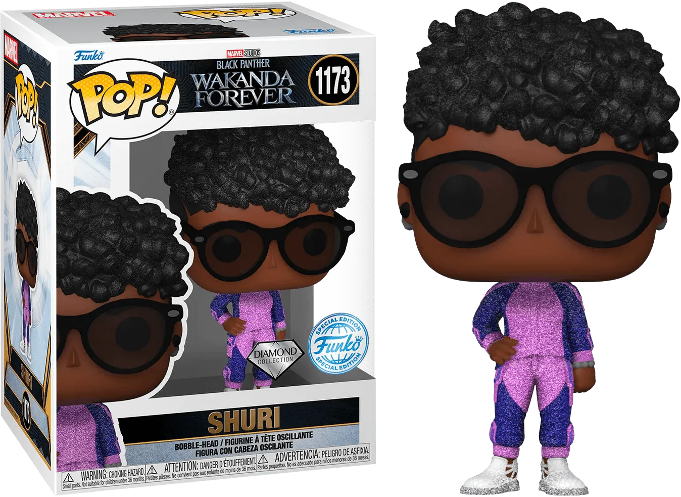 FUN66823 Black Panther 2: Wakanda Forever - Shuri with Sunglasses Glitter US Exclusive Pop! Vinyl [RS] - Funko - Titan Pop Culture