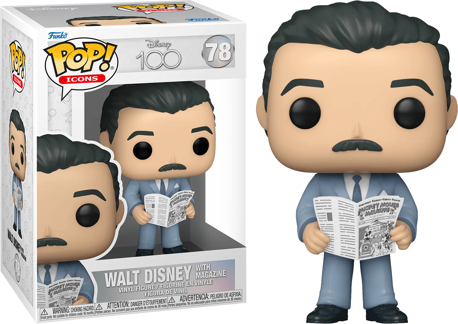 FUN67995 Disney: D100 - Walt Disney with Magazine Pop! Vinyl - Funko - Titan Pop Culture