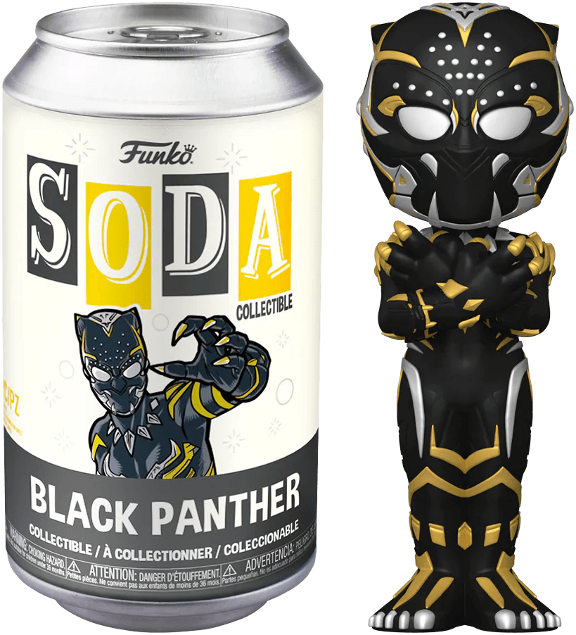 FUN68800 Black Panther 2 - Wakanda Forever - Black Panther (with chase) Vinyl Soda - Funko - Titan Pop Culture