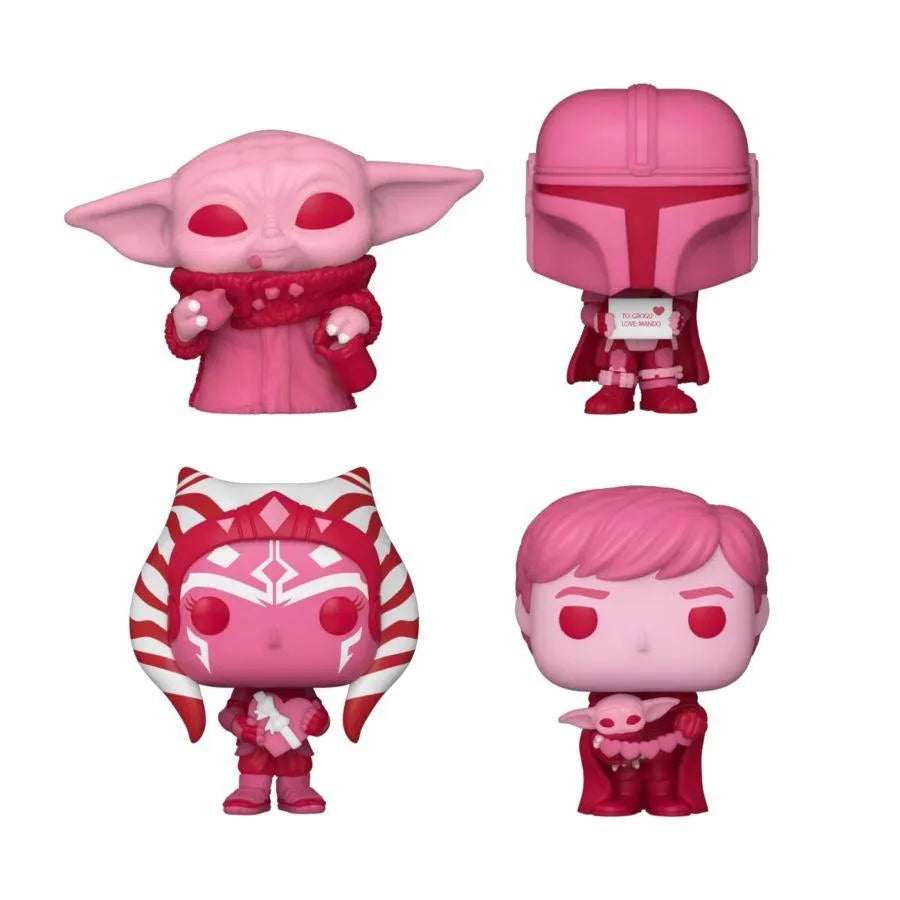 FUN69071 Star Wars: The Mandalorian - Valentines Day US Exclusive Pocket Pop! 4-Pack [RS] - Funko - Titan Pop Culture