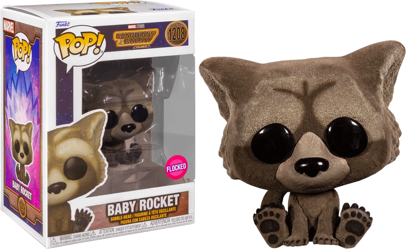 FUN69223 Guardians of the Galaxy: Vol. 3 - Baby Rocket (Flocked) US Exclusive Pop! Vinyl [RS] - Funko - Titan Pop Culture