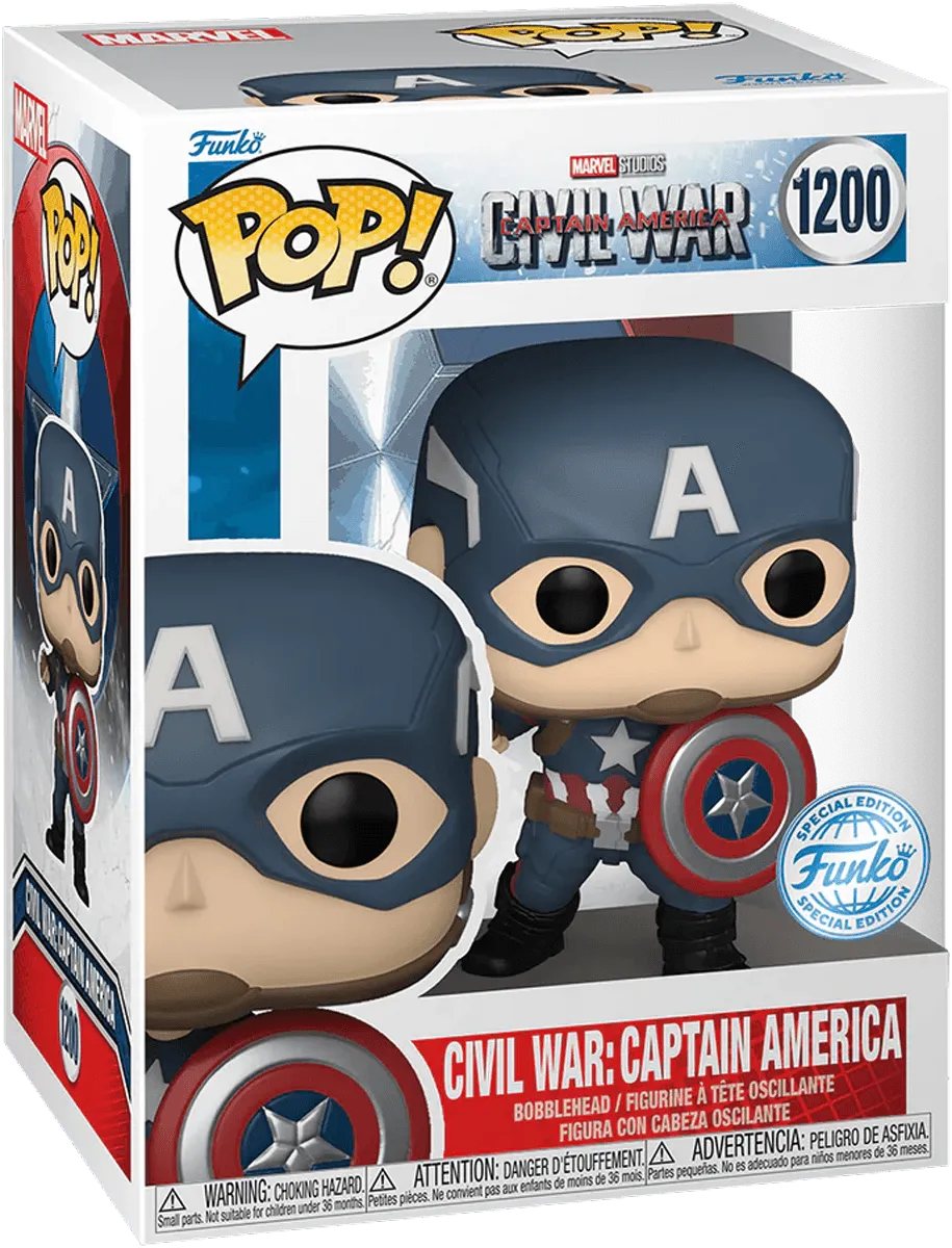 FUN70101 Captain America 3: Civil War - Captain America US Exclusive Build-A-Scene Pop! Vinyl [RS] - Funko - Titan Pop Culture