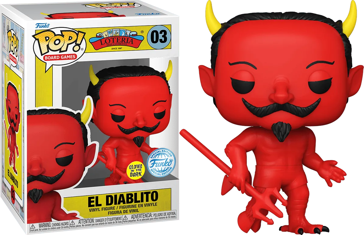 FUN71048 Loteria - El Diablito US Exclusive Glow Pop! Vinyl [RS] - Funko - Titan Pop Culture
