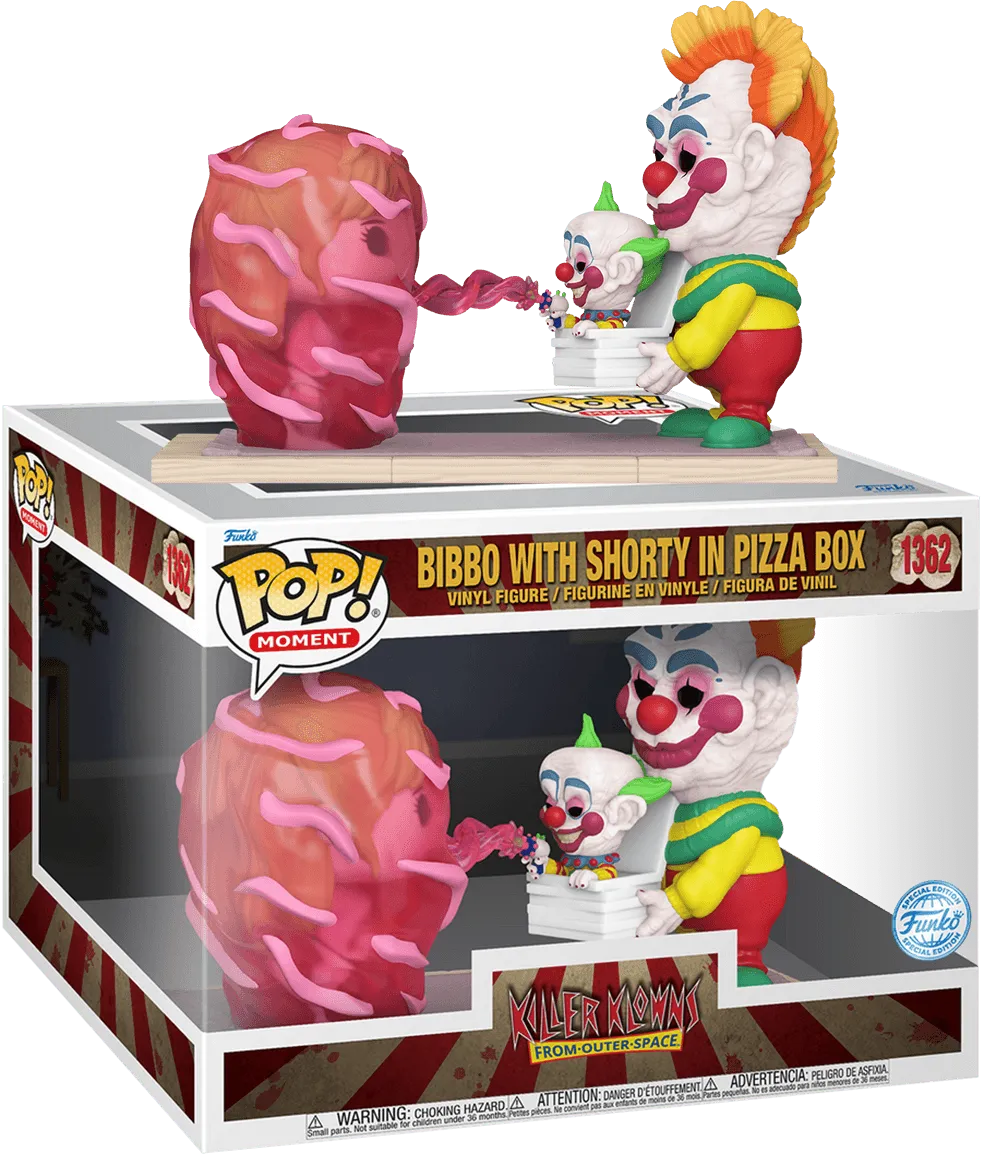 FUN71253 Killer Klowns from Outer Space - Bibbo with Shorty in Pizza Box US Exclusive Pop! Moment [RS] - Funko - Titan Pop Culture