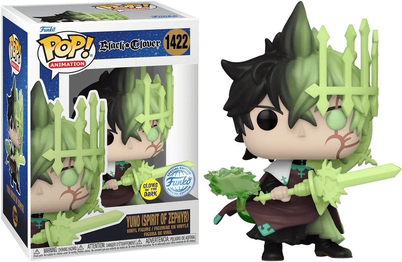 FUN71558 Black Clover - Yuno (Spirit of Zephyr) US Exclusive Glow Pop! Vinyl [RS] - Funko - Titan Pop Culture
