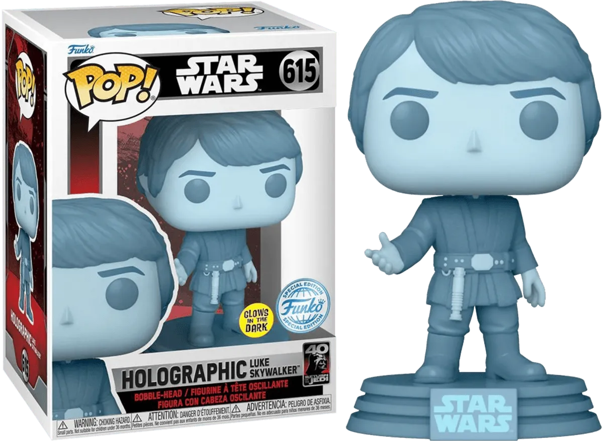 FUN71562 Star Wars: Return of the Jedi 40th Anniversary - Holo Luke Glow US Exclusive Pop! Vinyl [RS] - Funko - Titan Pop Culture