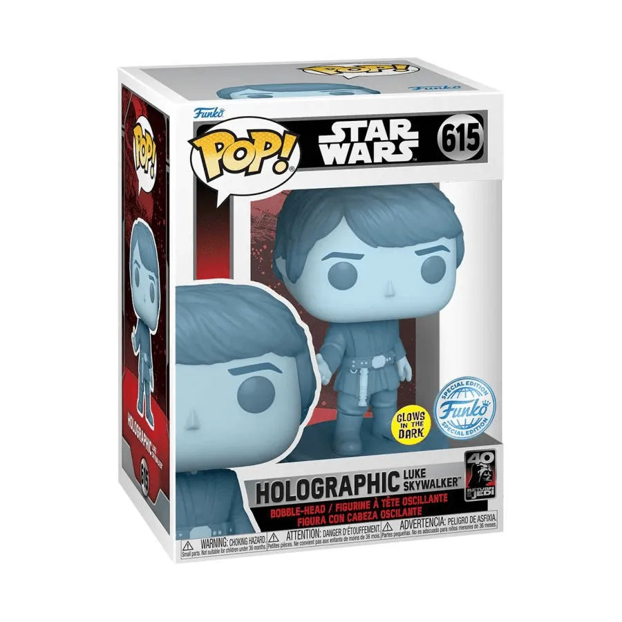 FUN71562 Star Wars: Return of the Jedi 40th Anniversary - Holo Luke Glow US Exclusive Pop! Vinyl [RS] - Funko - Titan Pop Culture