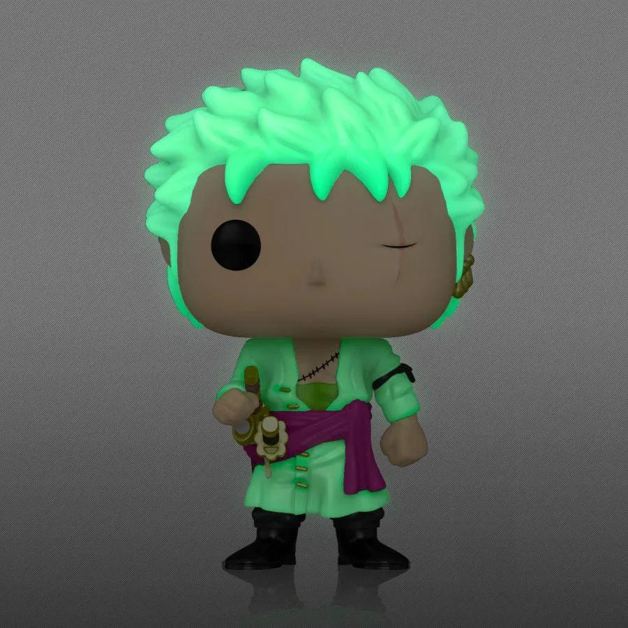 FUN71816 One Piece - Roronoa Zoro US Exclusive Glow Pop! Vinyl [RS] - Funko - Titan Pop Culture