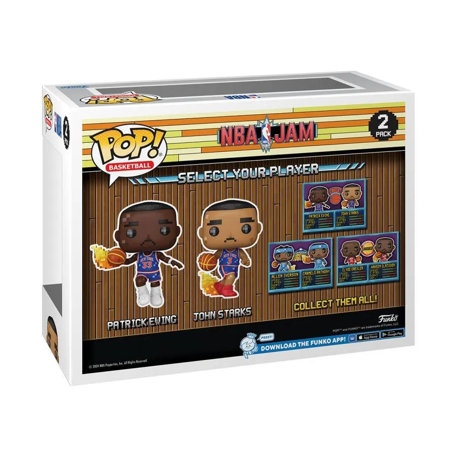 FUN72285 NBA JAM: Knicks - Patrick Ewing & John Starks 8-Bit Pop! Vinyl 2-Pack - Funko - Titan Pop Culture