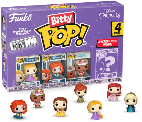 FUN73030 Disney Princess - Rapunzel Bitty Pop! 4-Pack - Funko - Titan Pop Culture