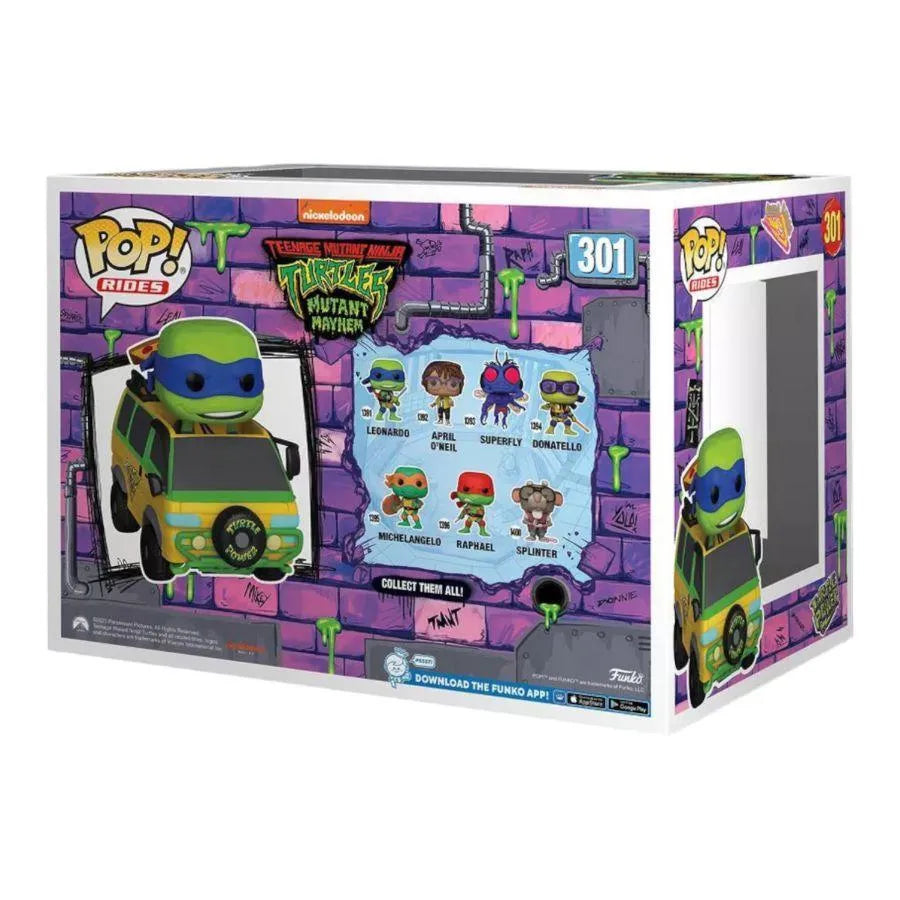 FUN73578 Teenage Mutant Ninja Turtles: Mutant Mayhem - Leonardo in Turtle Van US Exclusive Pop! Ride [RS] - Funko - Titan Pop Culture