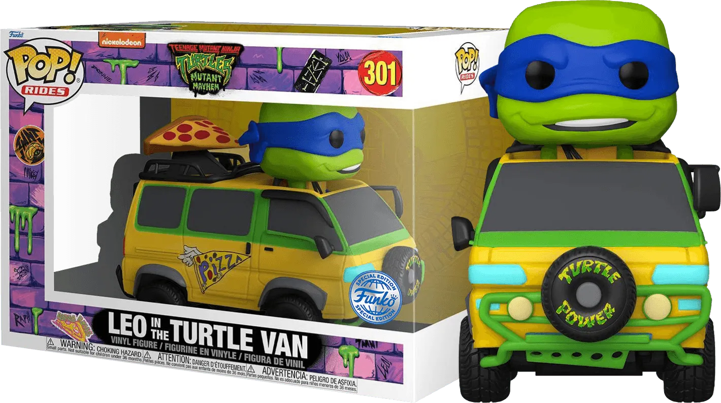 FUN73578 Teenage Mutant Ninja Turtles: Mutant Mayhem - Leonardo in Turtle Van US Exclusive Pop! Ride [RS] - Funko - Titan Pop Culture