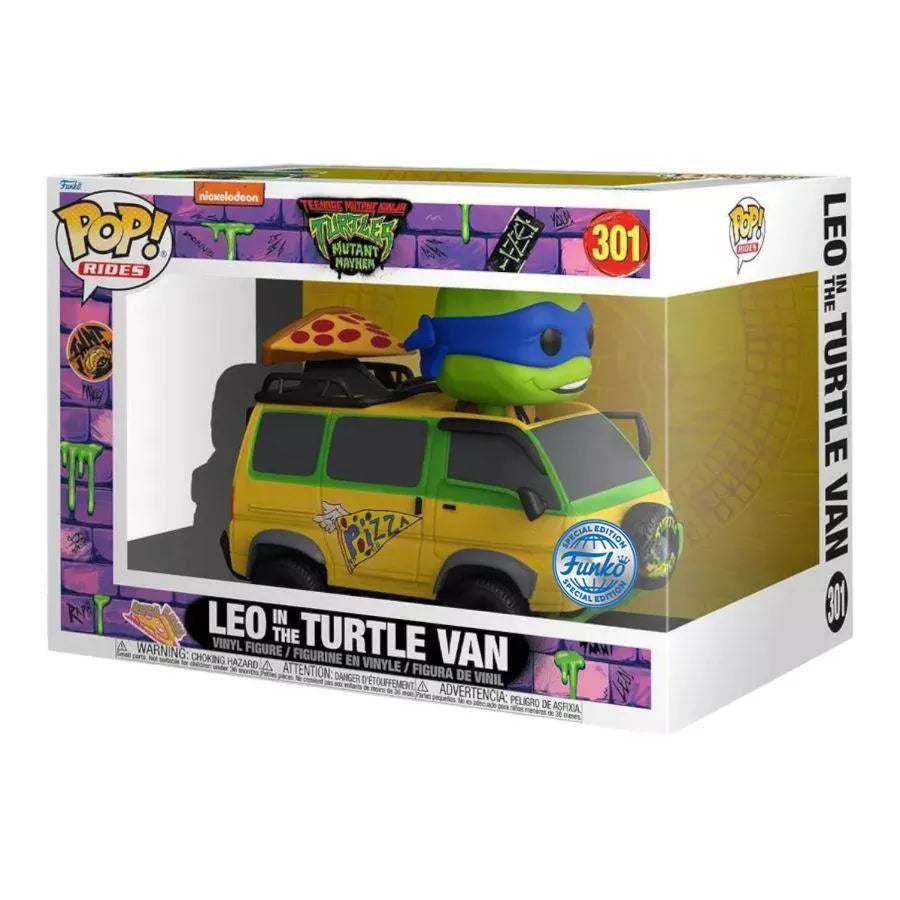 FUN73578 Teenage Mutant Ninja Turtles: Mutant Mayhem - Leonardo in Turtle Van US Exclusive Pop! Ride [RS] - Funko - Titan Pop Culture