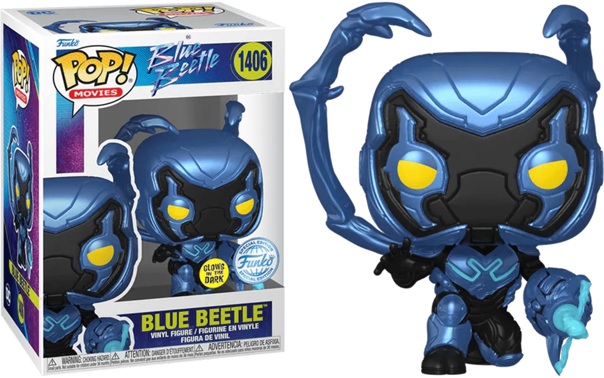 FUN73598 Blue Beetle (2023) - Blue Beetle Glow US Exclusive Pop! Vinyl [RS] - Funko - Titan Pop Culture