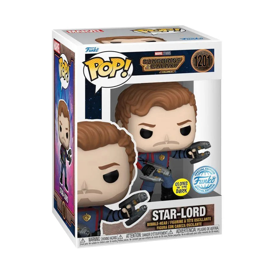 FUN73641 Guardians of the Galaxy: Volume 3 - Star Lord US Exclusive Glow Pop! Vinyl [RS] - Funko - Titan Pop Culture