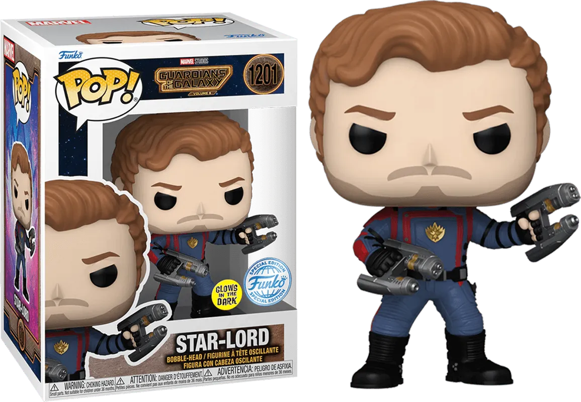 FUN73641 Guardians of the Galaxy: Volume 3 - Star Lord US Exclusive Glow Pop! Vinyl [RS] - Funko - Titan Pop Culture