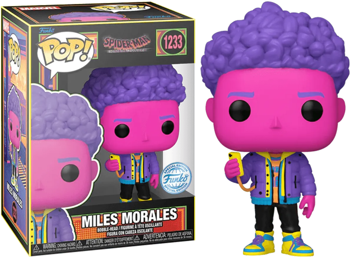 FUN73936 Spider-Man: Across the Spider-Verse - Miles Morales US Exclusive Blacklight Pop! Vinyl [RS] - Funko - Titan Pop Culture