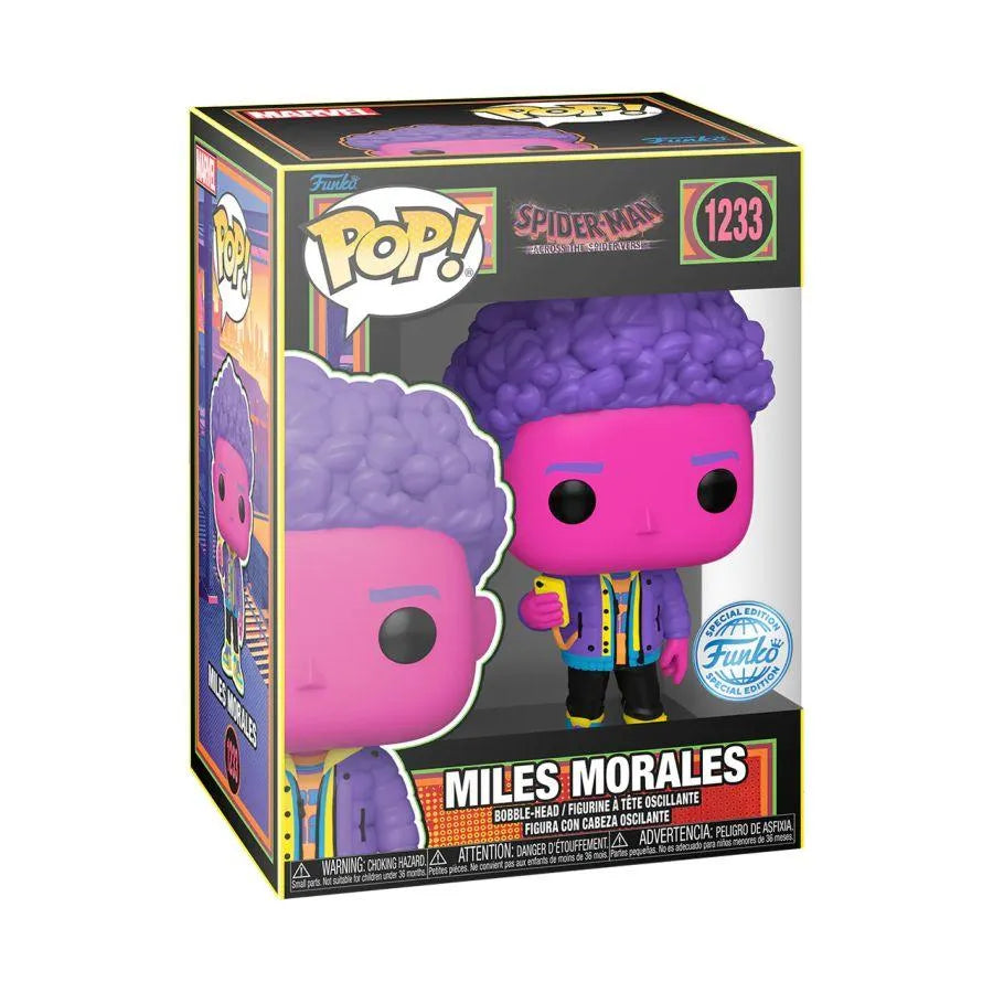 FUN73936 Spider-Man: Across the Spider-Verse - Miles Morales US Exclusive Blacklight Pop! Vinyl [RS] - Funko - Titan Pop Culture