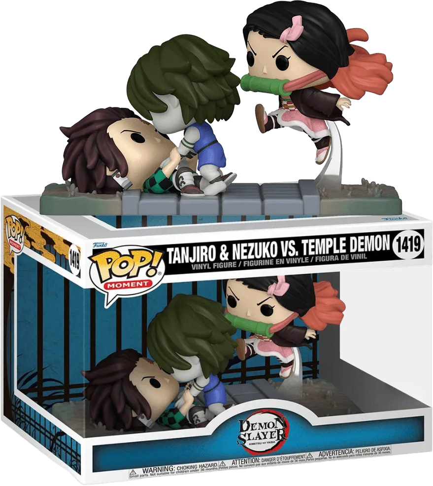 FUN73984 Demon Slayer - Tanjiro & Nezuko Vs Temple Demon US Exclusive Pop! Moment [RS} - Funko - Titan Pop Culture