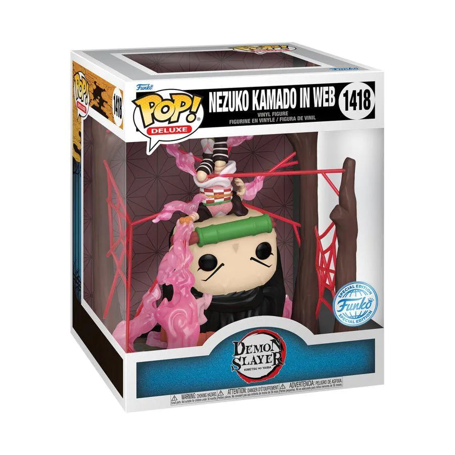 FUN74185 Demon Slayer - Nezuko in Web US Exclusive Glow Pop! Deluxe [RS] - Funko - Titan Pop Culture