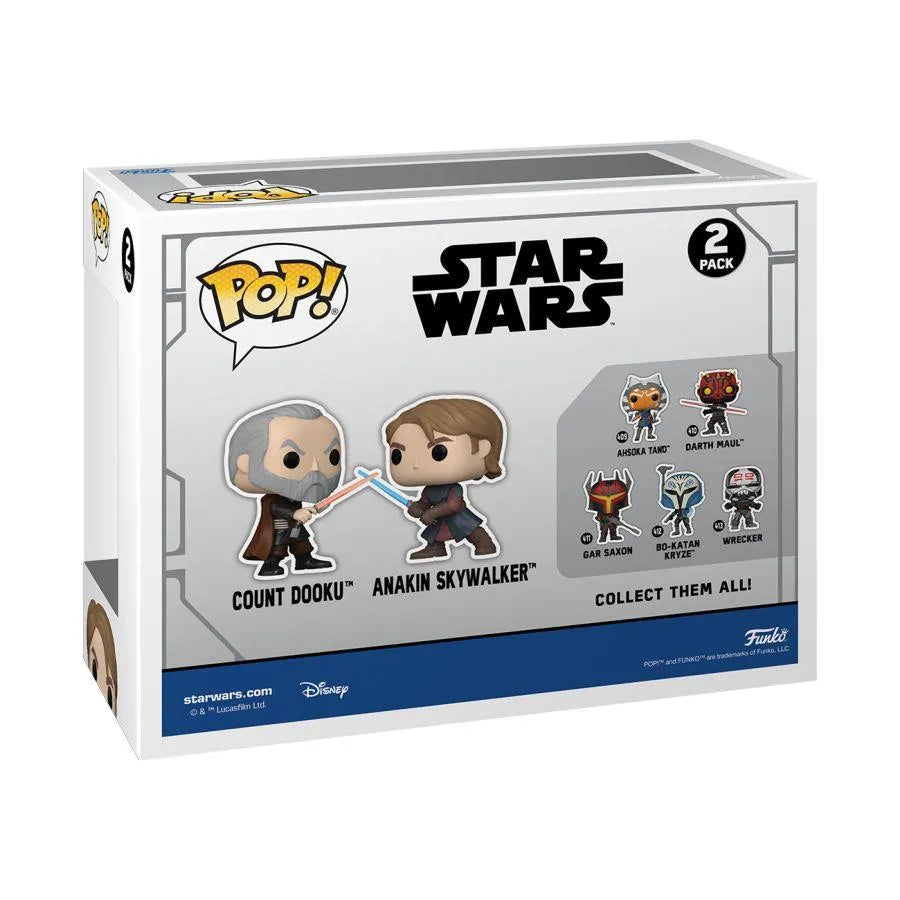 FUN74328 Star Wars: The Clone Wars - Anakin Skywalker Vs Count Dooku US Exclusive Pop! Vinyl 2-Pack [RS] - Funko - Titan Pop Culture