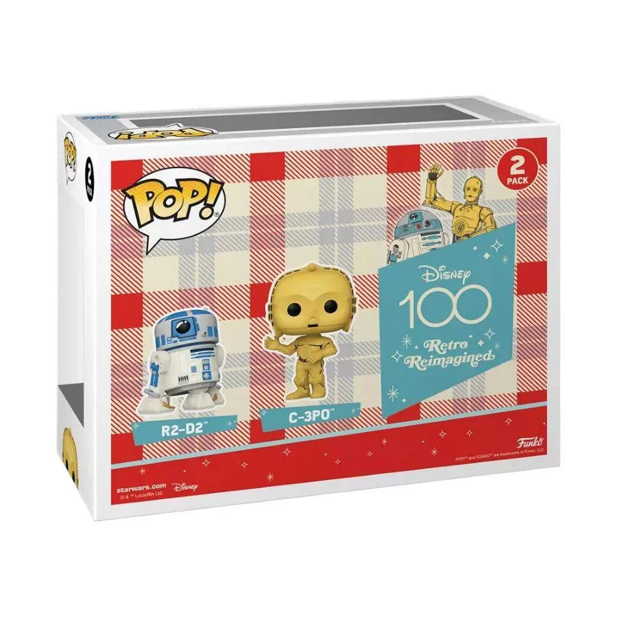 FUN74477 Star Wars: D100 - R2-D2 & C-3PO Retro Reimagined US Exclusive Pop! 2-Pack [RS] - Funko - Titan Pop Culture