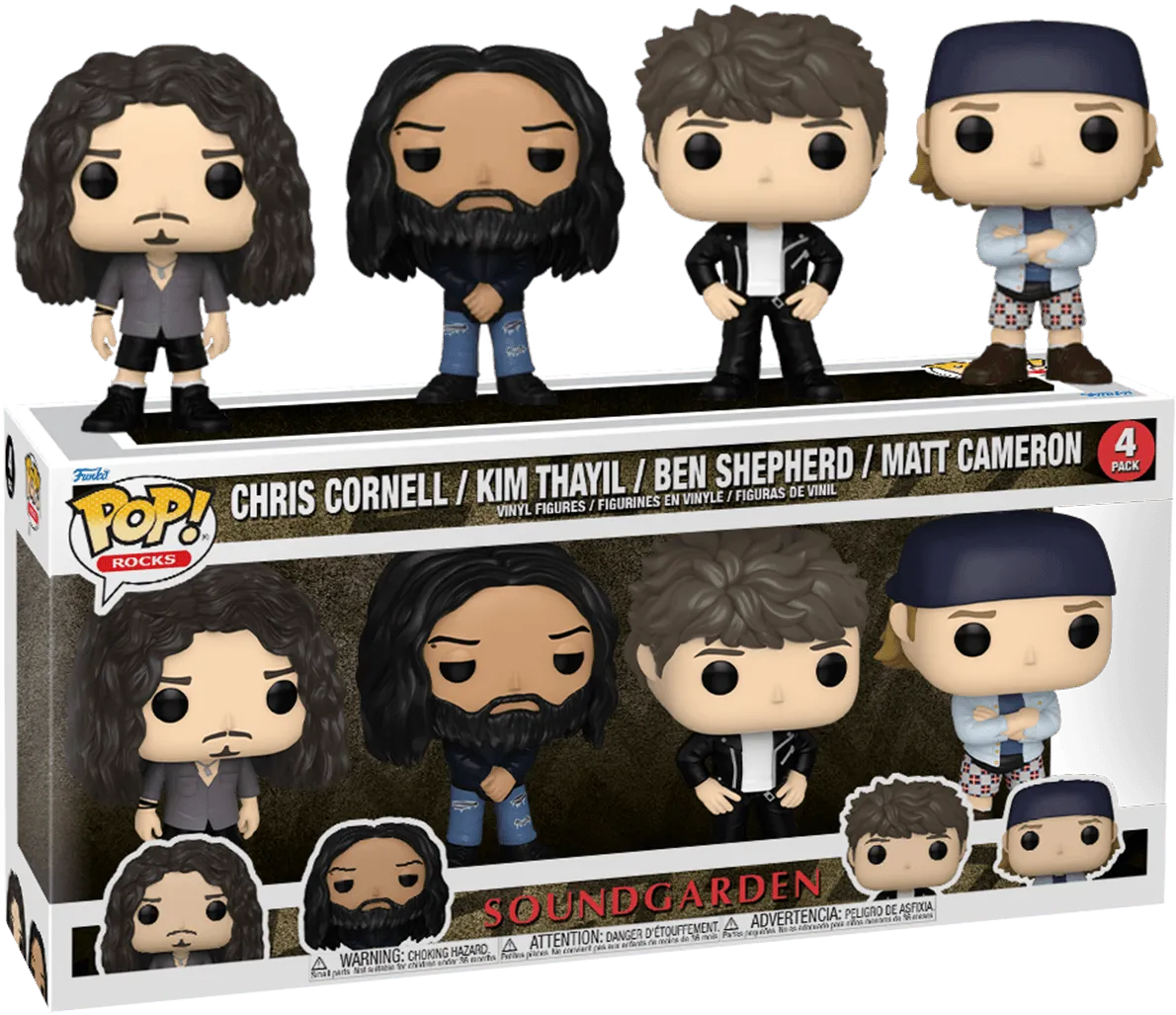 FUN75395 Soundgarden - Chris Cornell, Kim Thayil, Ben Shepherd & Matt Cameron Pop! Vinyl 4-Pack - Funko - Titan Pop Culture