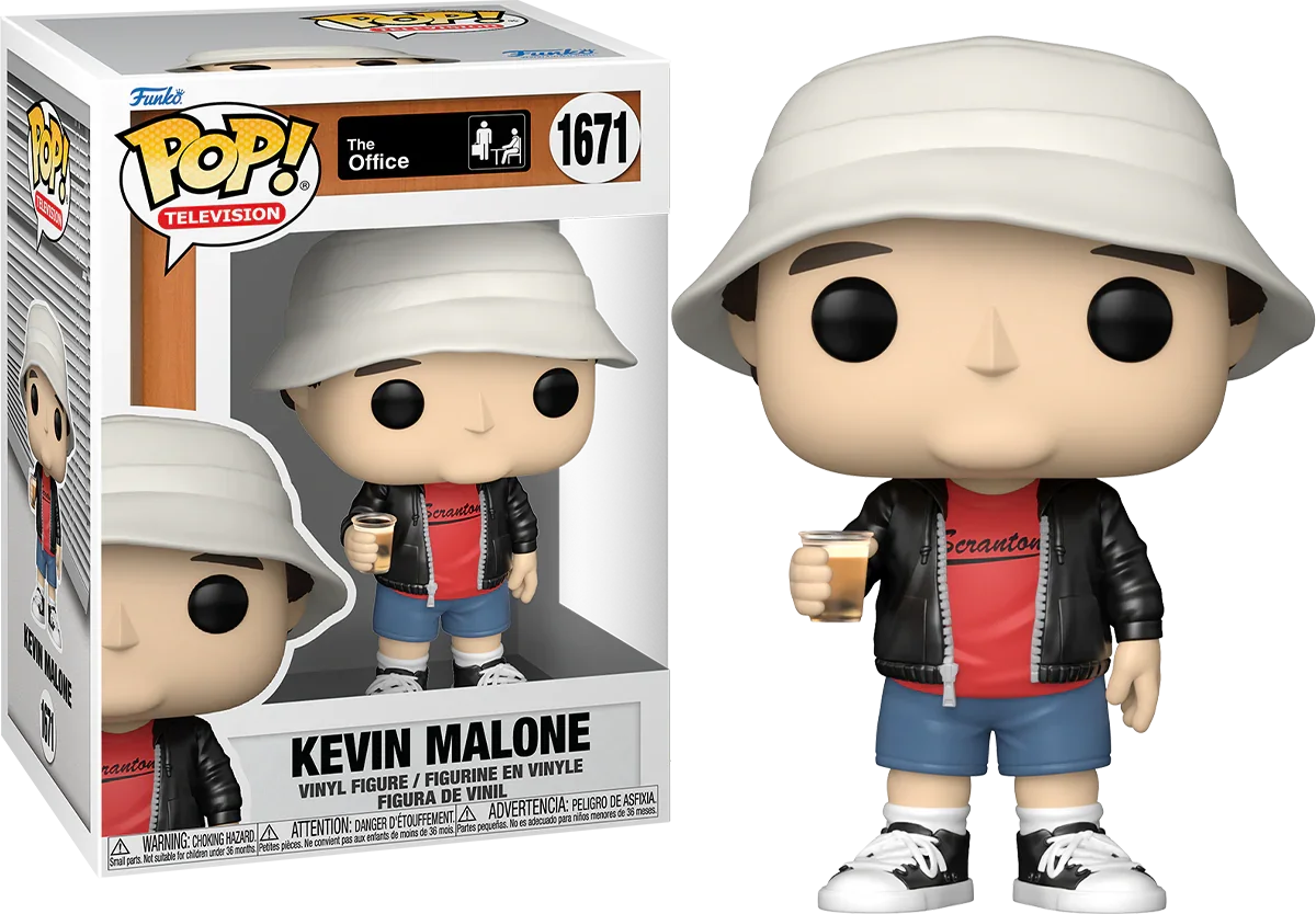 FUN75677 The Office - Kevin Malone With Drink Pop! Vinyl - Funko TBA - Titan Pop Culture
