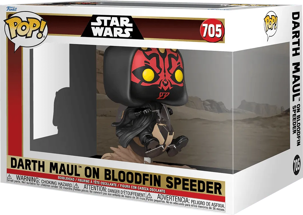 FUN76014 Star Wars: Phantom Menace 25th Anniversary - Darth Maul on Bloodfin Pop! Ride - Funko - Titan Pop Culture