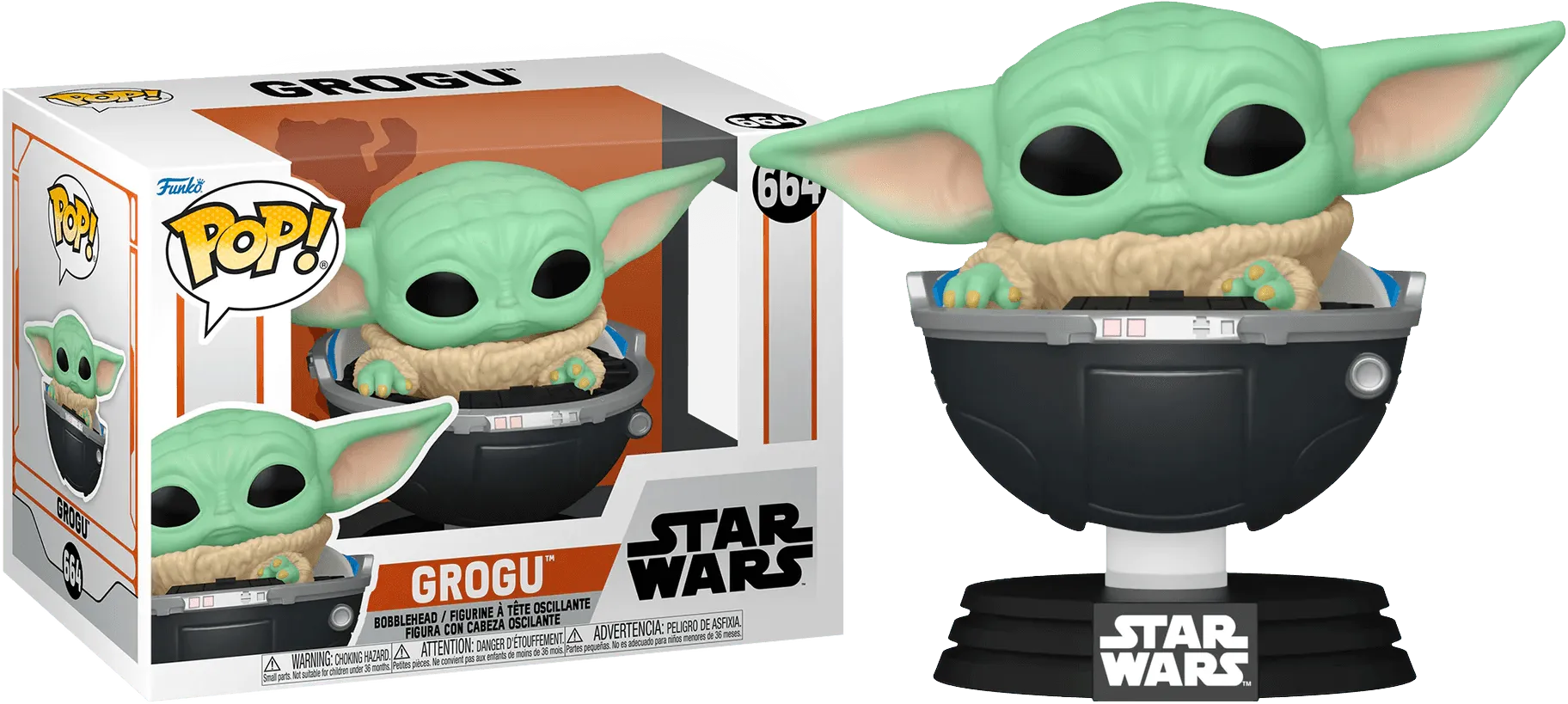 FUN76551 Star Wars: Mandalorian - Grogu in Hovering Pram Pop! Vinyl - Funko TBA - Titan Pop Culture