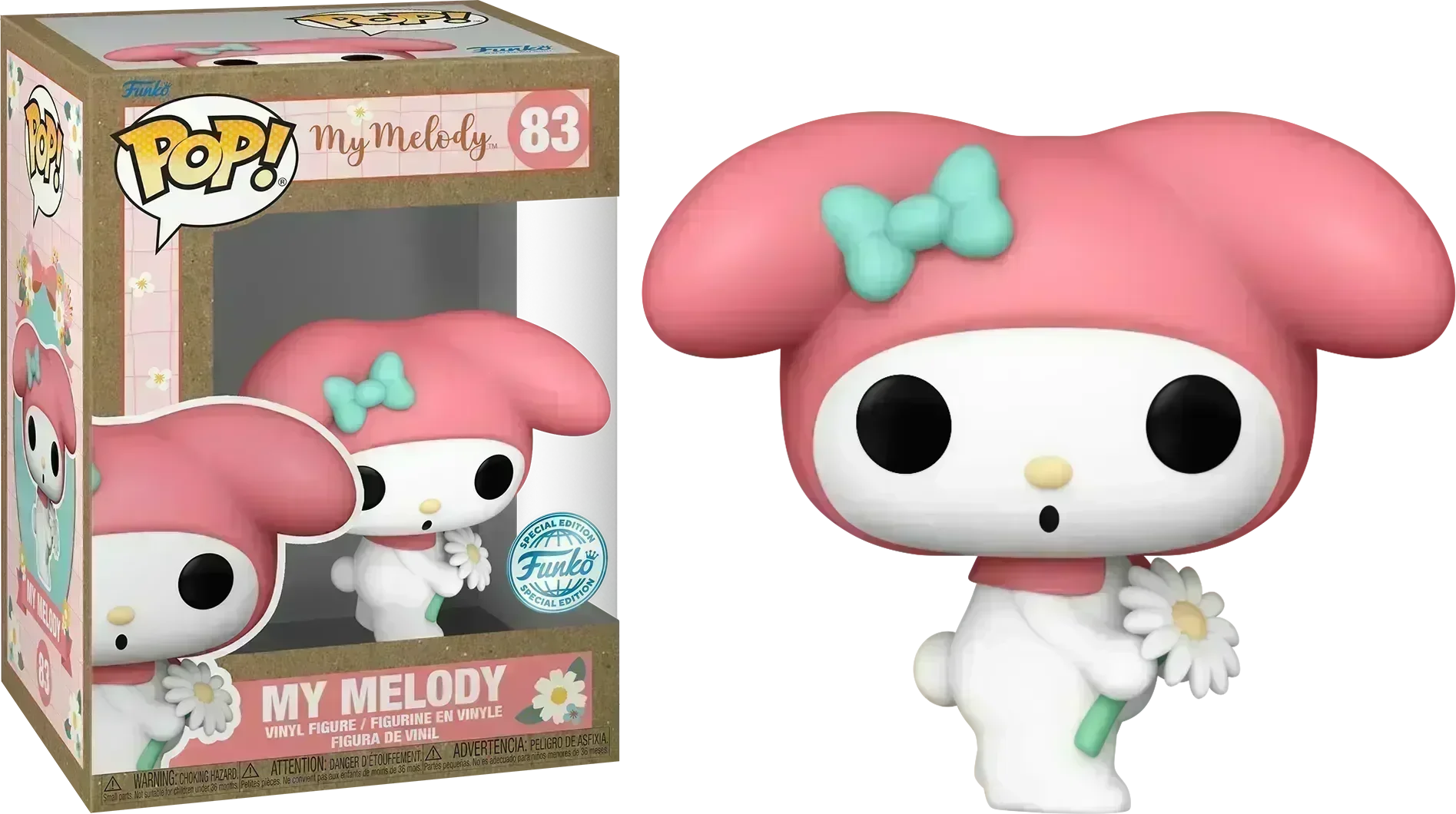 FUN76722 Hello Kitty - My Melody (with flower) US Exclusive Pop! Vinyl [RS] - Funko - Titan Pop Culture