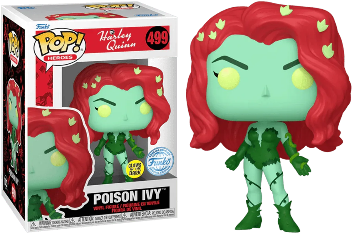 FUN77162 Harley Quinn: Animated - Poison Ivy (Plant Suit) US Exclusive Glow Pop! Vinyl [RS] - Funko - Titan Pop Culture